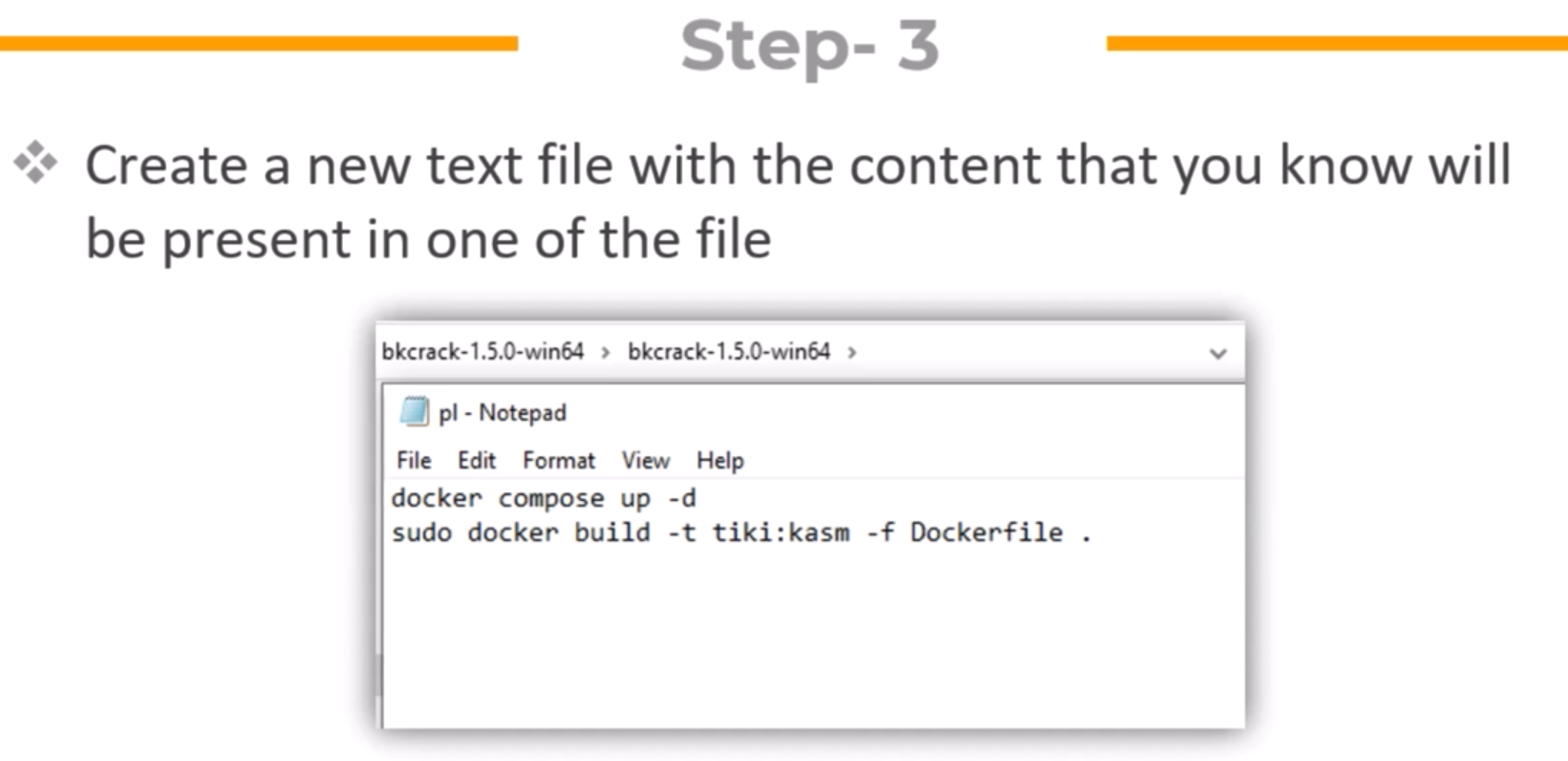 Plain text file content