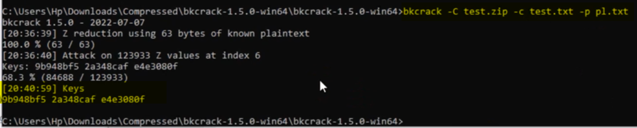 Recovery key process