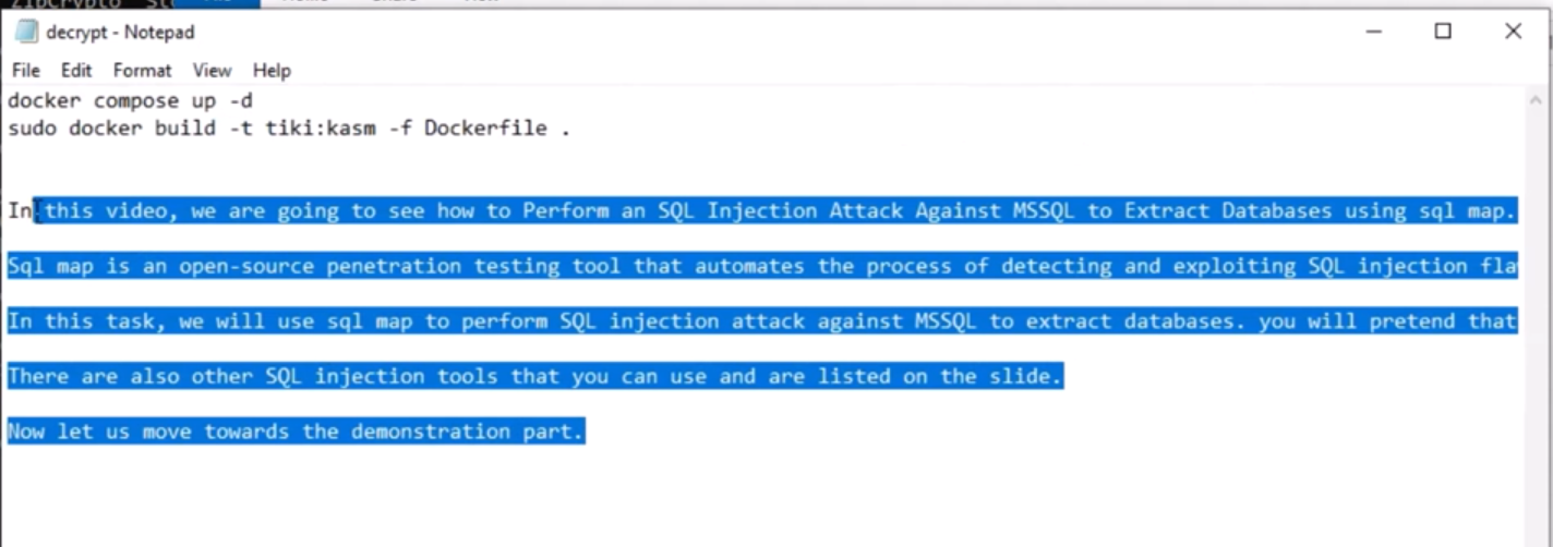 Decrypted file content